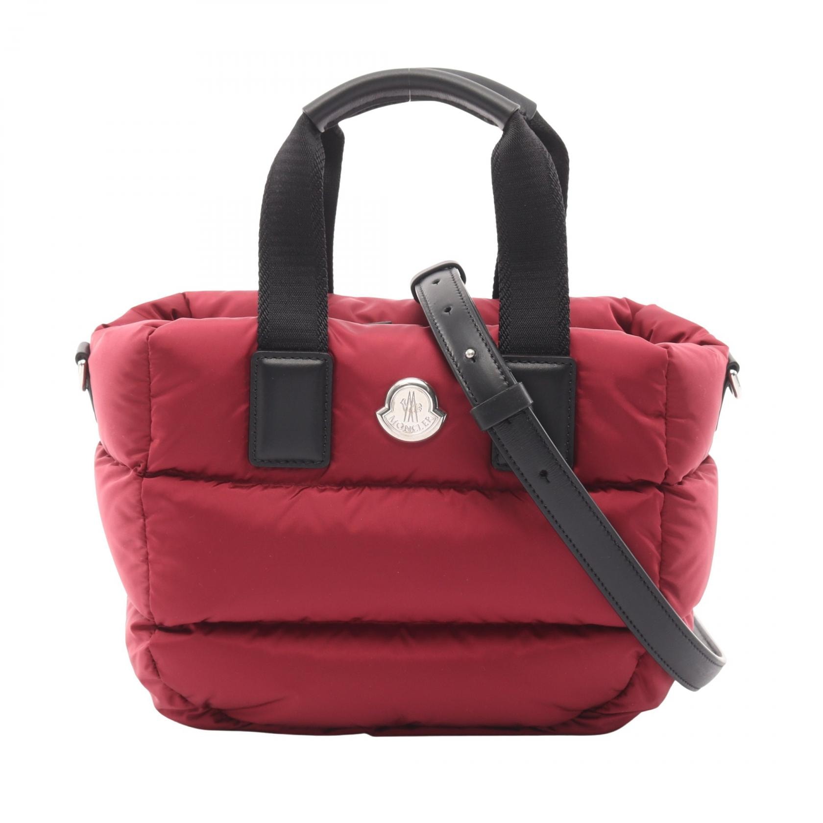 モンクレール MONCLER MINI CARADOC ハンドバッグ バッグ ナイロン レザー レディース ボルドー系 / ブラック系 5D00009M6275433 【新品】