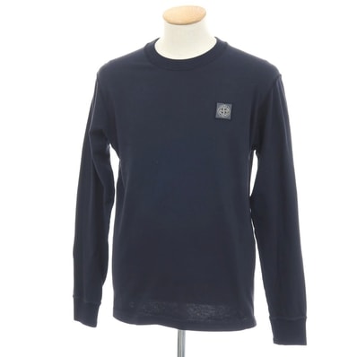 【中古】ストーンアイランド STONE ISLAND コットン クルーネック 長袖Tシャツ ダークネイビー【サイズS】【メンズ】