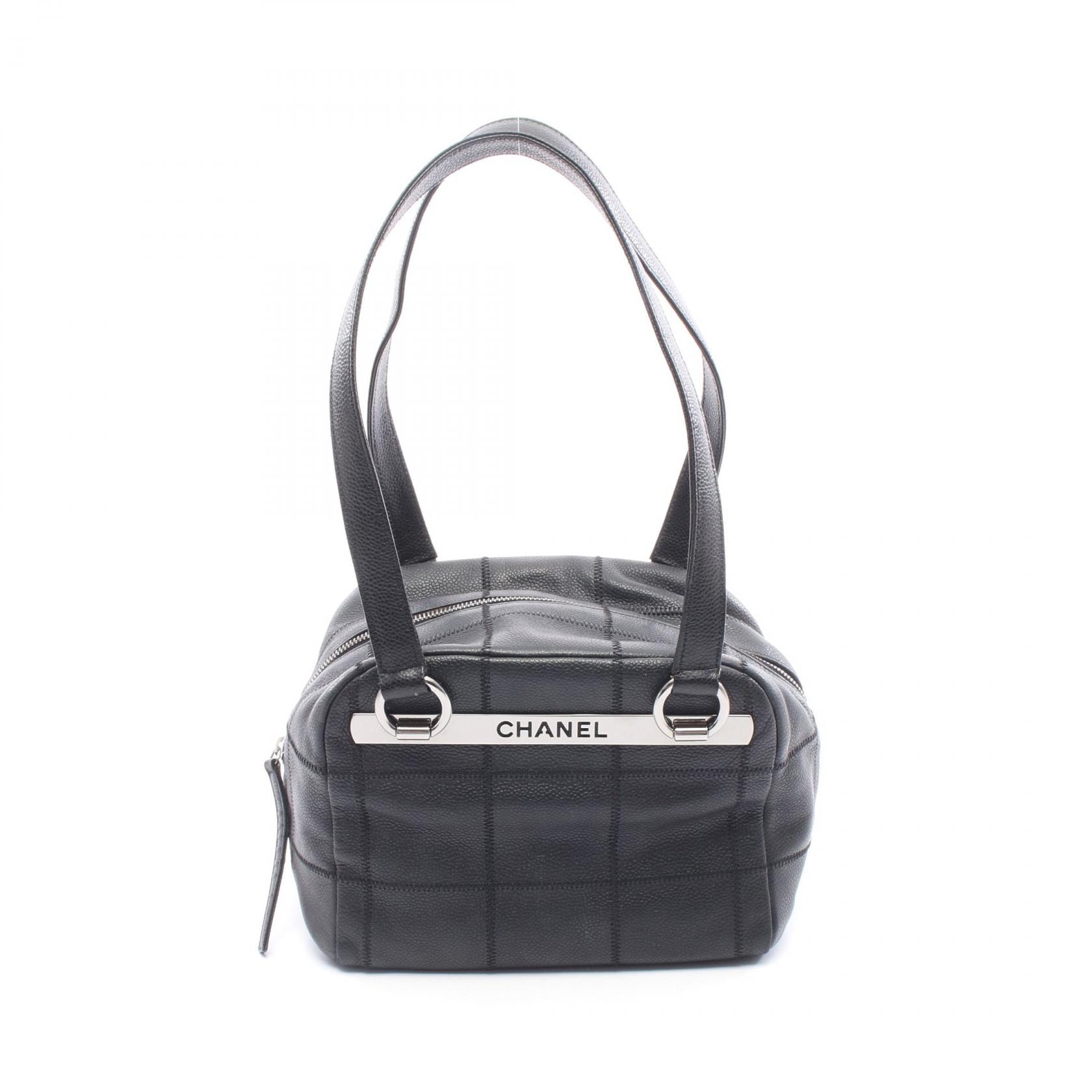 シャネル CHANEL チョコバー ハンドバッグ バッグ レザー レディース ブラック系 【中古】