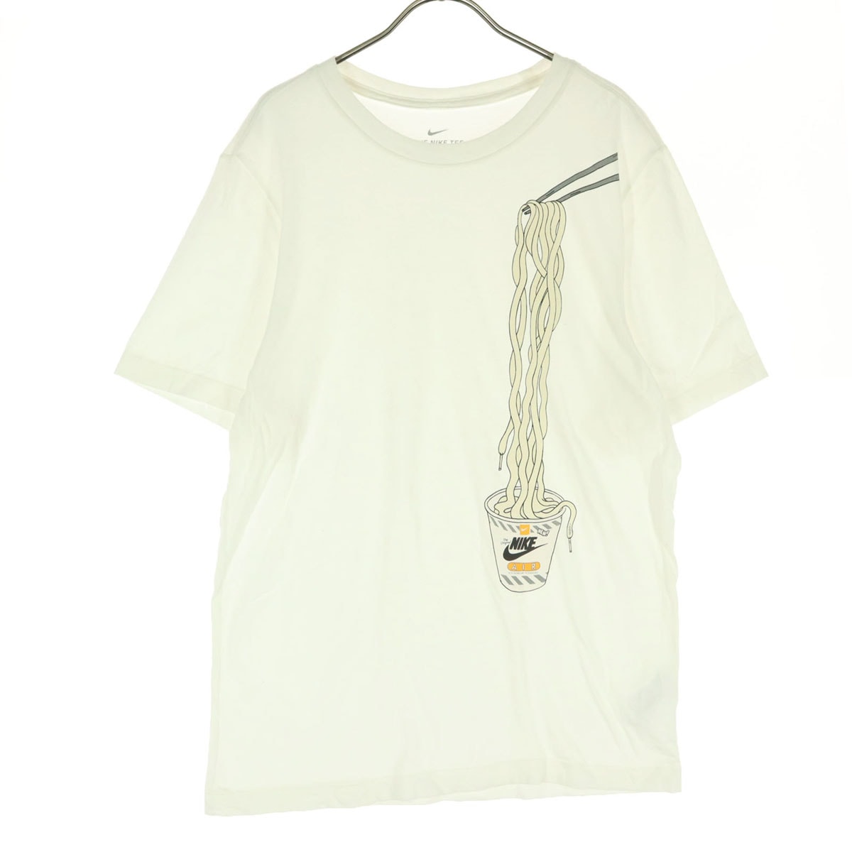 NIKE ナイキ カップ麺 プリント スウッシュ 半袖 Tシャツ XL ホワイト