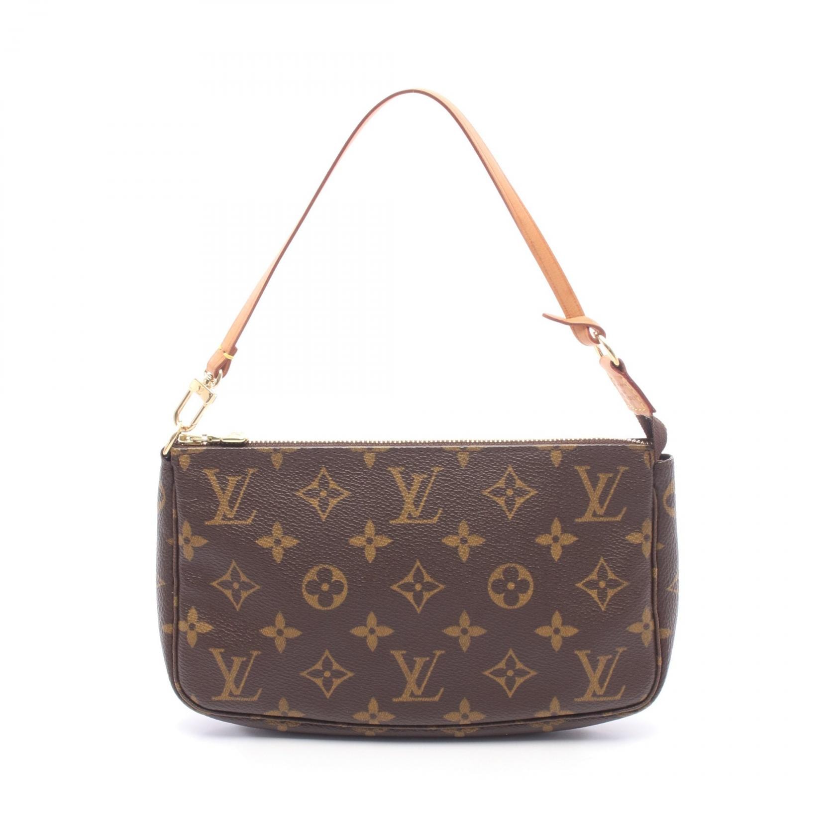 ルイ・ヴィトン LOUIS VUITTON ポシェットアクセソワール ハンドバッグ バッグ PVCコーティングキャンバス レザー モノグラム レディース ブラウン系 M51980 【中古】