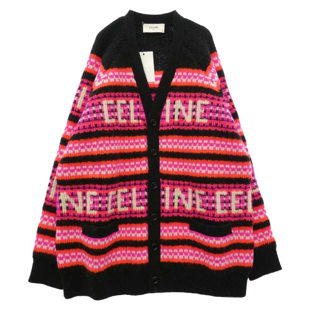 CELINE セリーヌ 2AC91579S Ski Jacquard Wool Knit Cardigan スキー ジャガード ウール ニット カーディガン マルチカラー系 M【新古品】【未使用】【中古】