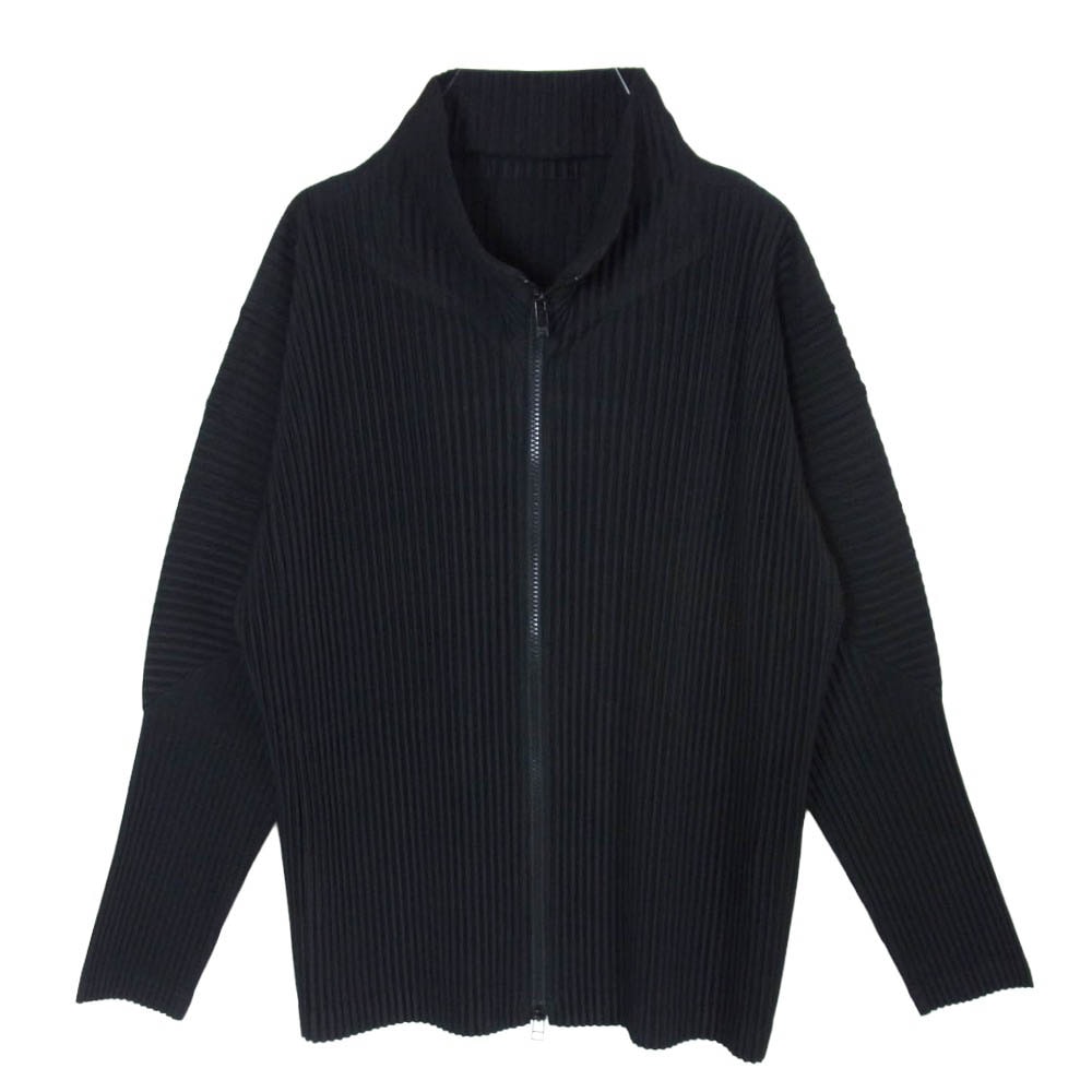 HOMME PLISSE ISSEY MIYAKE オム プリッセ イッセイミヤケ HP55JL140 プリーツ ダブルジップ ジップアップ ブルゾン シャツ ジャケット ブラック系 2【中古】
