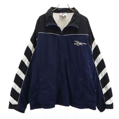 Reebok リーボック 90s ブルガリア製 オールド ナイロンジャケット XL ネイビー