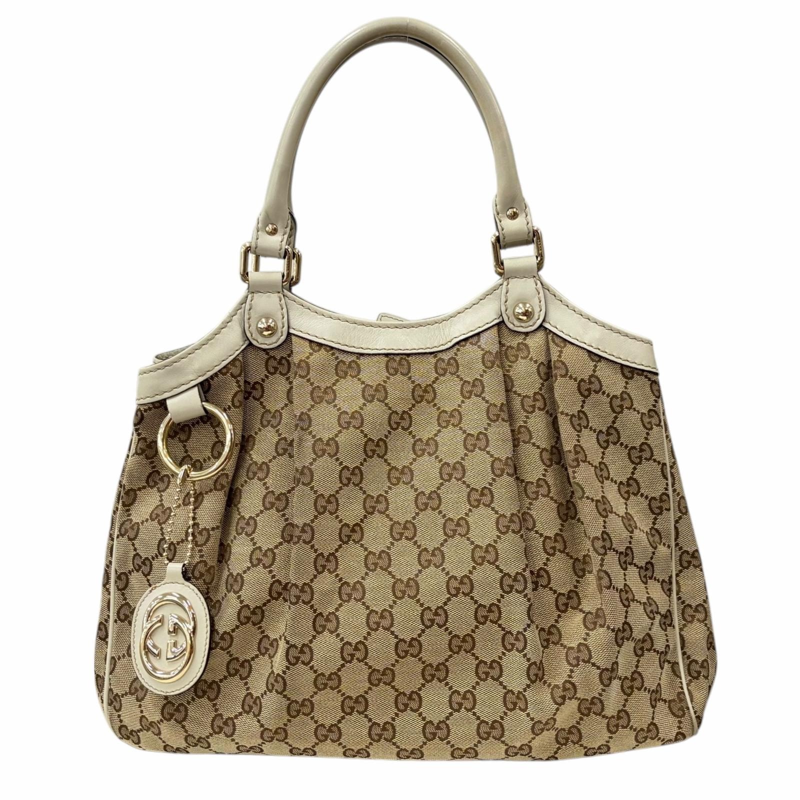 グッチ ミディアム スーキー トートバッグ GGキャンバス 211944 ベージュ レディース GUCCI  中古