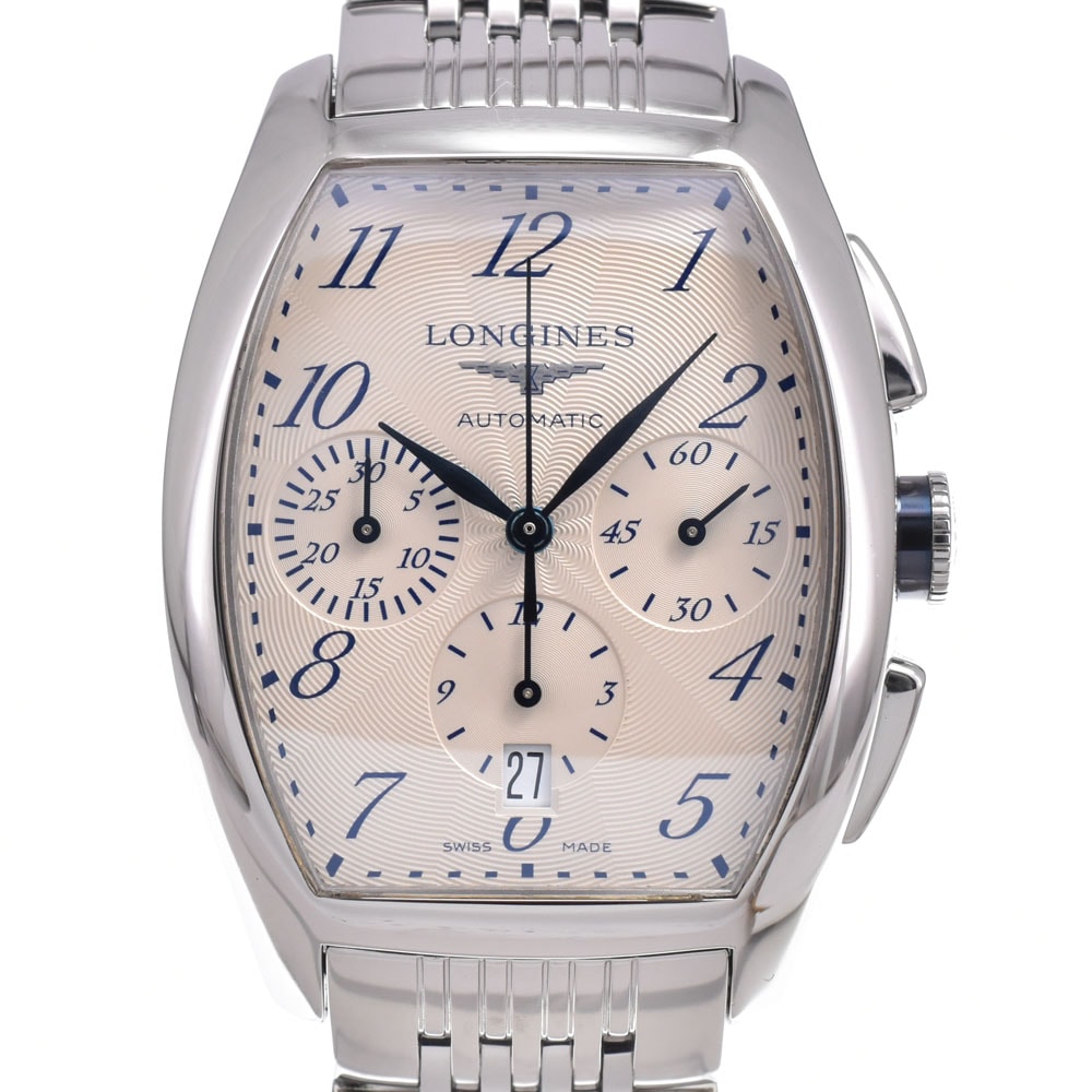 ロンジン LONGINES L2.643.4 エヴィデンツァ クロノグラフ シルバー 自動巻き メンズ 美品 箱・保証書付き 腕時計 L#150693