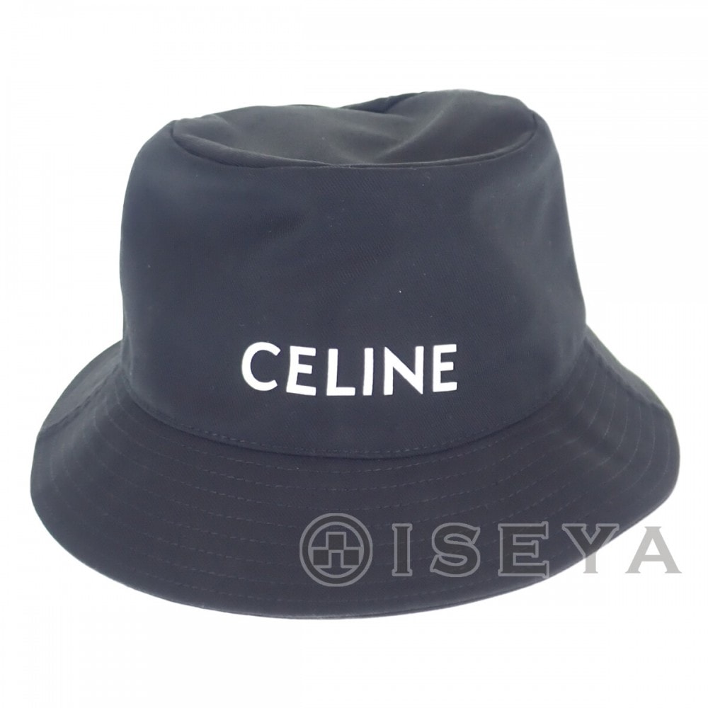 セリーヌ CELINE バケット M 2AU5B968P.38UB ハット ギャバジンコットン ブラック メンズ【中古】【Sランク】