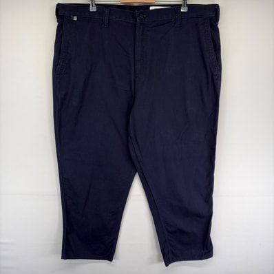 古着 カーハート Carhartt パンツ チノパン スラックス ワーク ワンポイント ジップフライ ワークパンツ w44 L30 ネイビー系 メンズ
