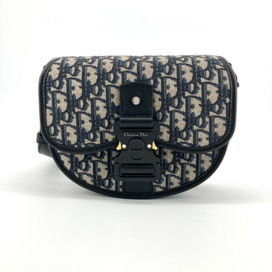 Christian Dior(クリスチャンディオール) ギャロップ CDロゴバックル ショルダーバッグ ネイビー