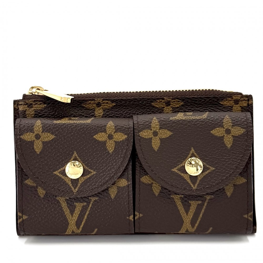 LOUIS VUITTON ルイヴィトン コインケース モノグラム サンチュールポシェットデュオ 小銭入れ M9836    ブラウン 茶 ゴールド金具 メンズ 美品【中古品】