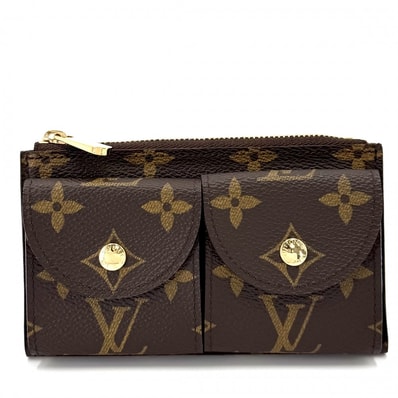 LOUIS VUITTON ルイヴィトン コインケース モノグラム サンチュールポシェットデュオ 小銭入れ M9836 ブラウン 茶 ゴールド金具 メンズ 美品【中古品】