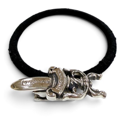 美品 クロムハーツ ヘアゴム HAIRBAND DAGGER ダガー コンチョ