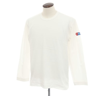 【中古】プレイコムデギャルソン PLAY COMME des GARCONS コットン クルーネック 長袖Tシャツ ホワイト【サイズXL】【メンズ】