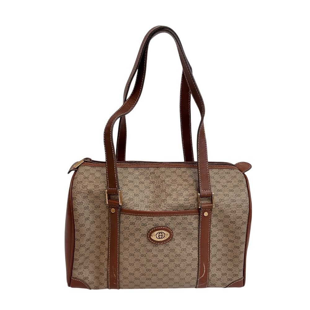 グッチ GUCCI ミニボストンバッグ マイクロGG オールドグッチ ヴィンテージ クレスト 002-58-1468 ベージュ