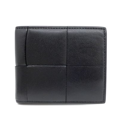 ボッテガヴェネタ 二つ折り財布 マキシイントレチャート ブラック