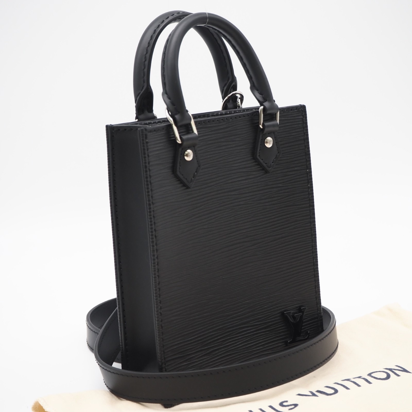 極美品 LOUIS VUITTON ルイ・ヴィトン エピ プティットサックプラ M69441 2wayショルダーバッグ ブラック グレインレザー レディース