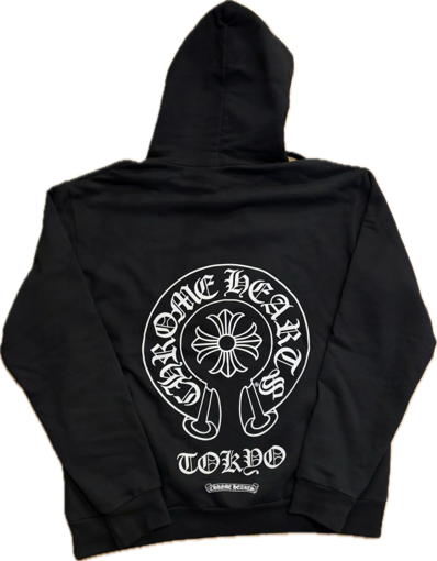 Chrome Hearts Tokyo Exclusive Horseshoe Print Pullover Hoodie "Black"