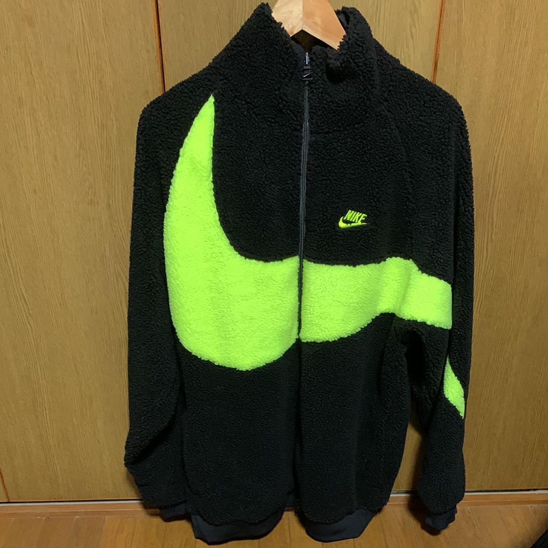 Nike Big Swoosh Reversible Boa Jacket"Black Neon"