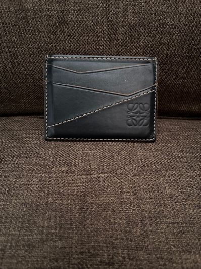 LOEWE Puzzle Stitches Plain Cardholder In Smooth Calfskin "Black"