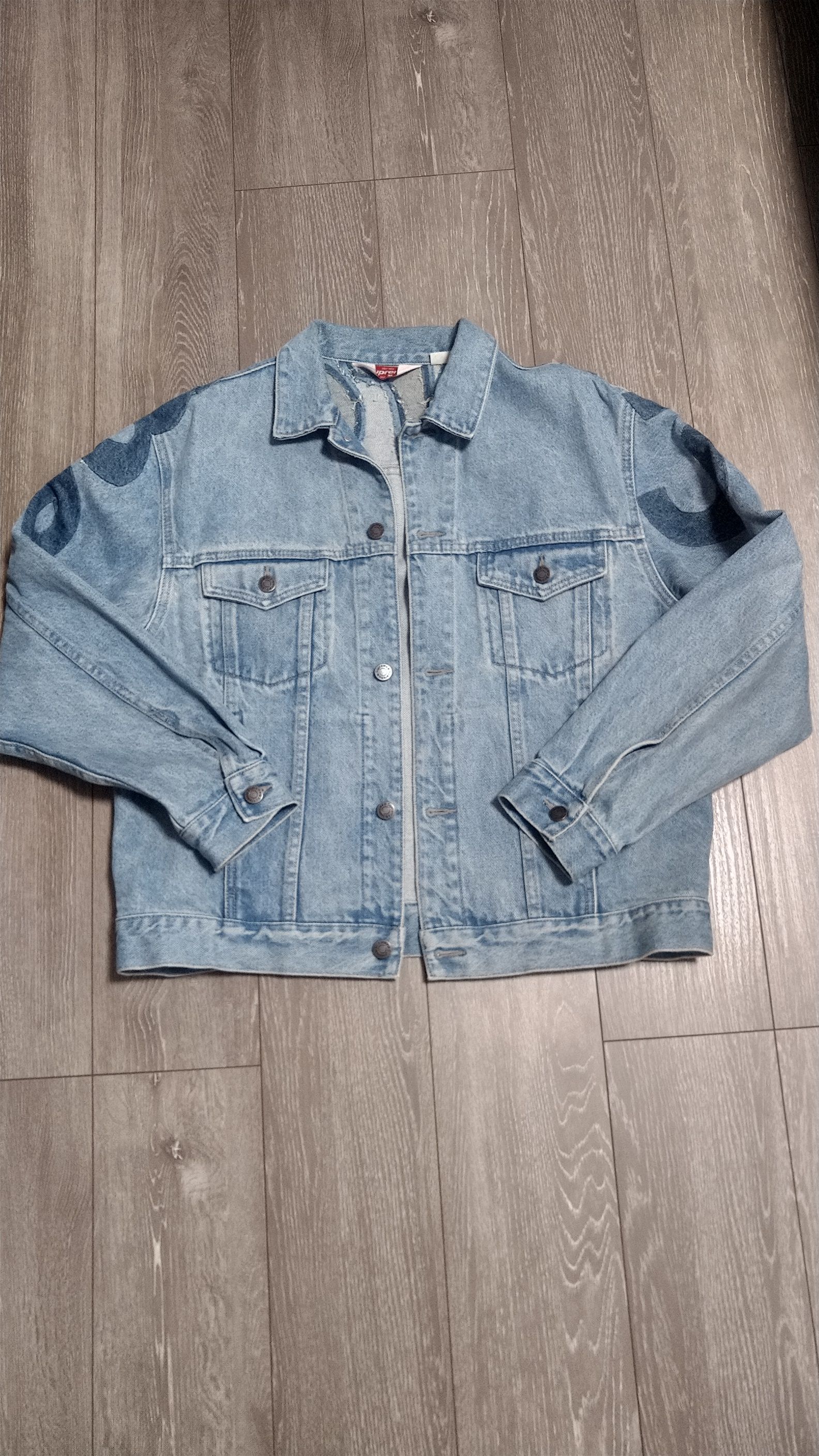 Supreme Inset Logo Denim Trucker Jacket "Blue"