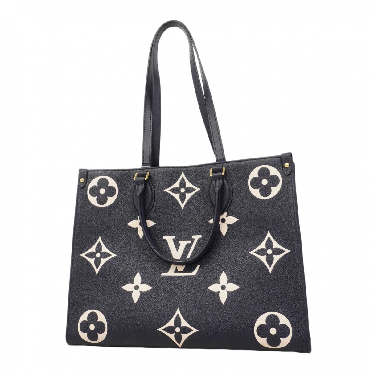 【6dc3625】ルイヴィトン トートバッグ モノグラム・アンプラント バイカラー オンザゴーMM M47084 ブルー クレーム 2wayバッグ【中古】レディース