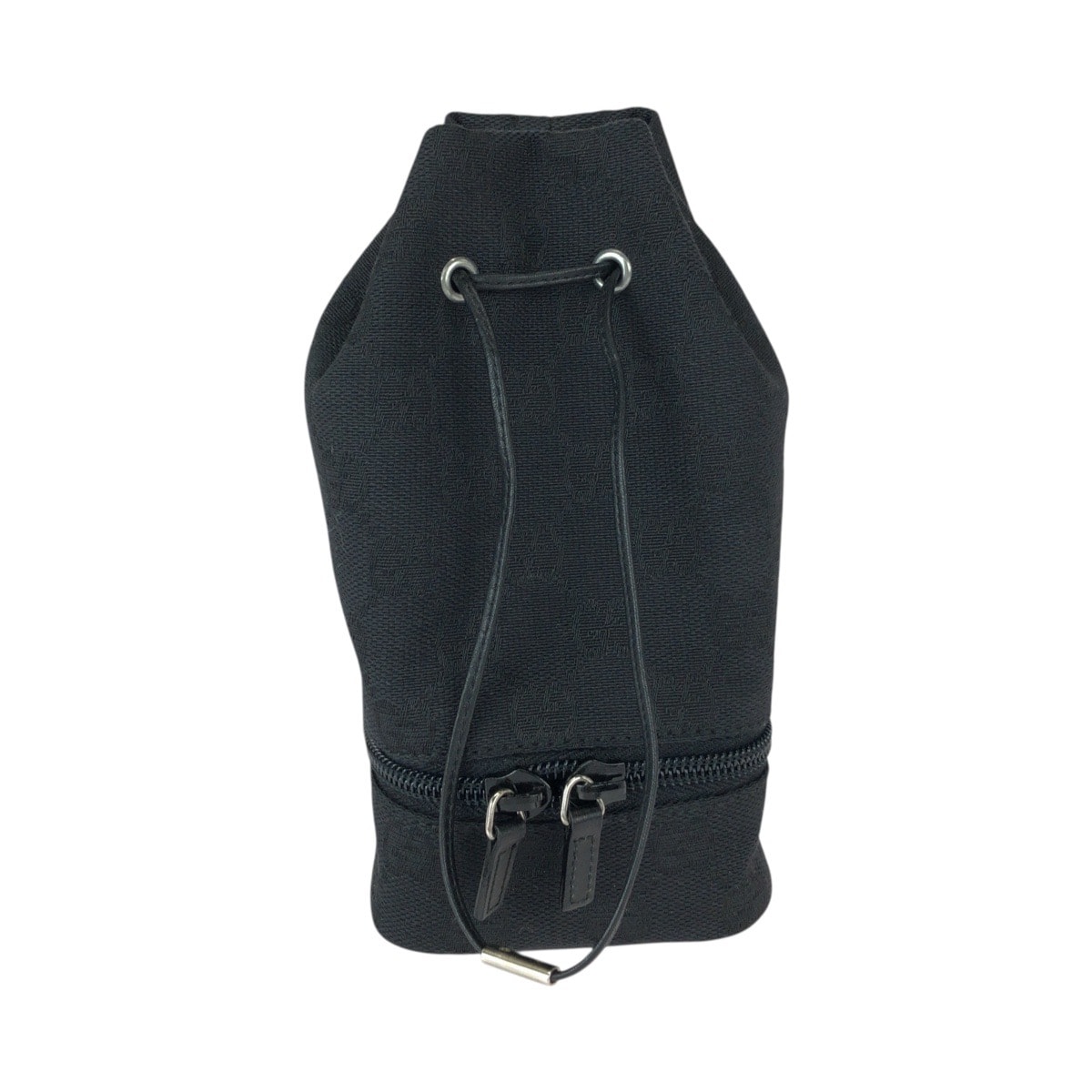 美品 GUCCI グッチ ブラック 黒 GGキャンバス レザー/ ハンドバッグ 巾着ポーチ 600087 【中古】