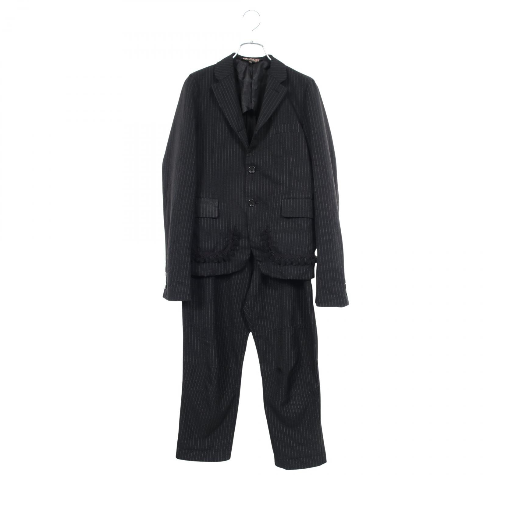 ブラックコムデギャルソン BLACK COMME des GARCONS ストライプ スーツ 衣料品 ポリエステル メンズ ブラック系 【中古】