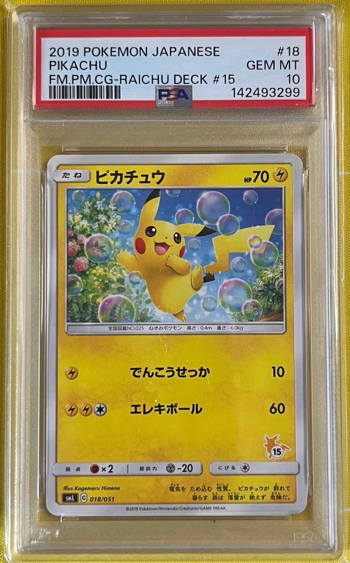 PSA10】ピカチュウ (15)[SML 018/051](サン&ムーン「ファミリー