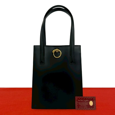 CARTIER カルティエ パンサー パンテール 金具 レザー トートバッグ ブラック
34529