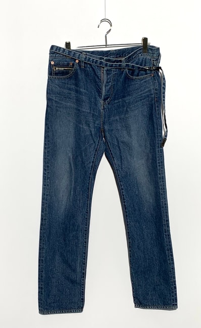 Sacai 23SS BELTED Straight Denim Pants Indigo