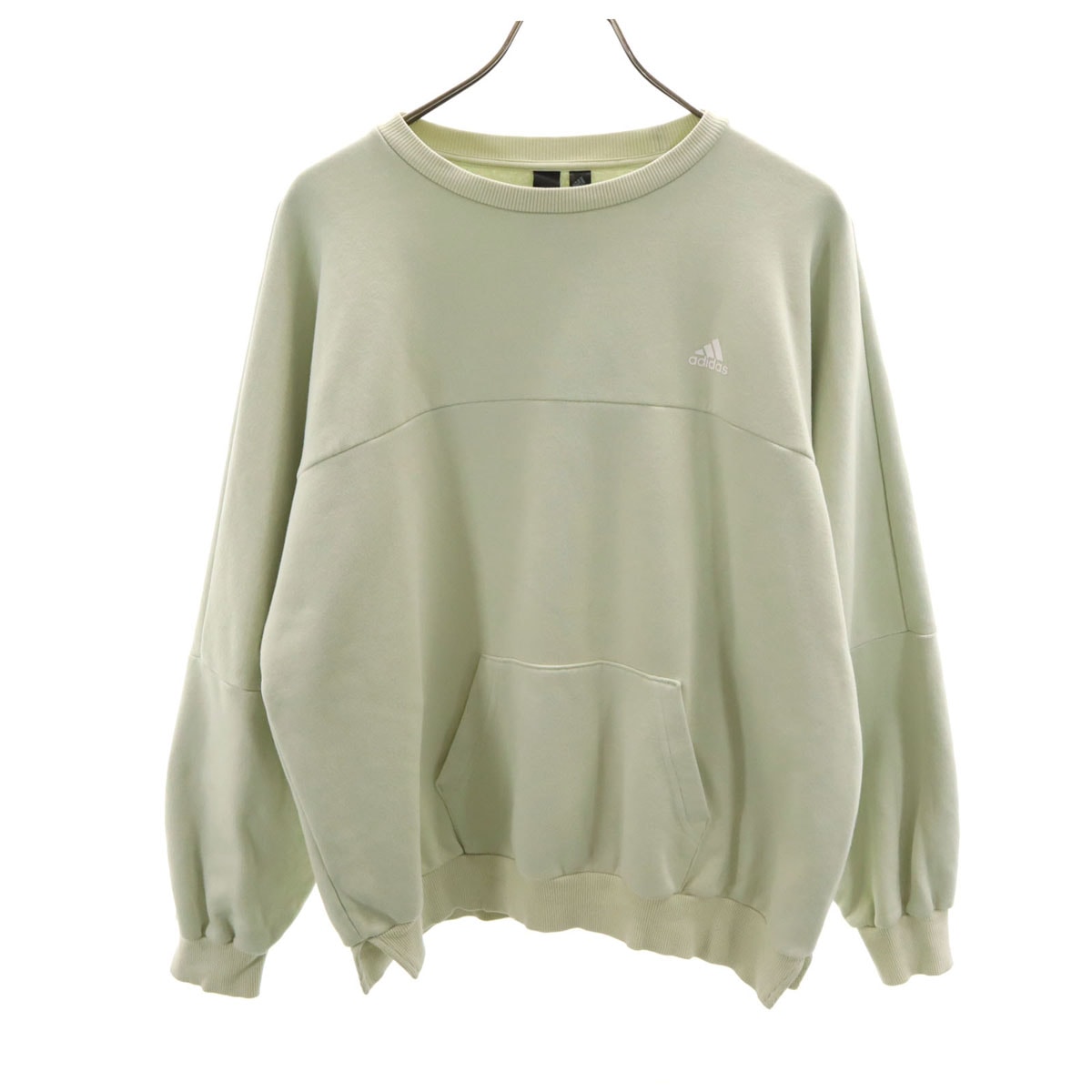 adidas アディダス 長袖 スウェット トレーナー L ライトライム系