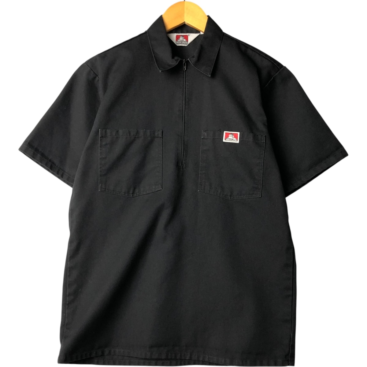 古着 90年代 ベンデイビス BEN DAVIS ハーフジップ プルオーバー 半袖 ワークシャツ ボックスシャツ USA製 メンズS相当 ヴィンテージ/eaa572367 【中古】 【250802】/eaa572367