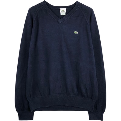 古着 ラコステ LACOSTE フランス企画 Vネック コットンニットセーター メンズXL相当/eaa678697