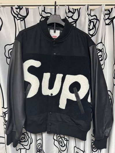 Supreme Big Logo Chenille Varsity Jacket "Black"