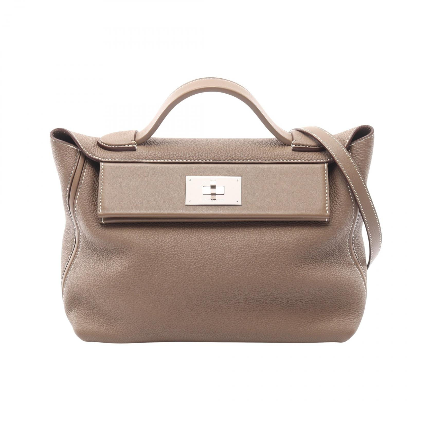 エルメス HERMES サック 24/24 29 2WAY ハンドバッグ バッグ レザー トゴ / ヴォースイフト トゴ エトゥープ Y刻印(2020年製造) レディース グレー系 【中古】