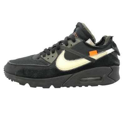 NIKE ナイキ OFF-WHITE オフホワイト AA7293-001 × Off-White Air Max 90 BLACK/BLACK-CONE-WHITE オフホワイト エアマックス ローカット スニーカー ブラック系 26cm【中古】