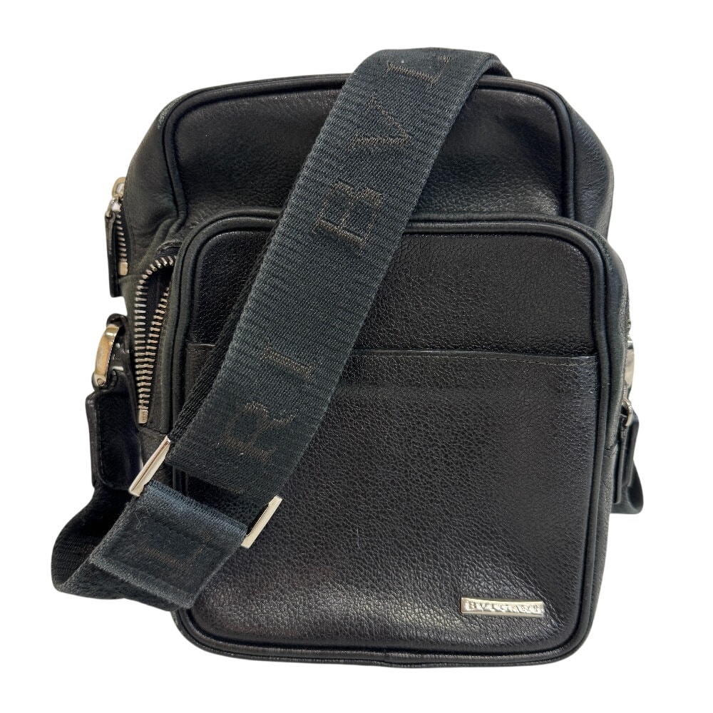 ブルガリ BVLGARI ショルダーバッグ ロゴプレート ブラック