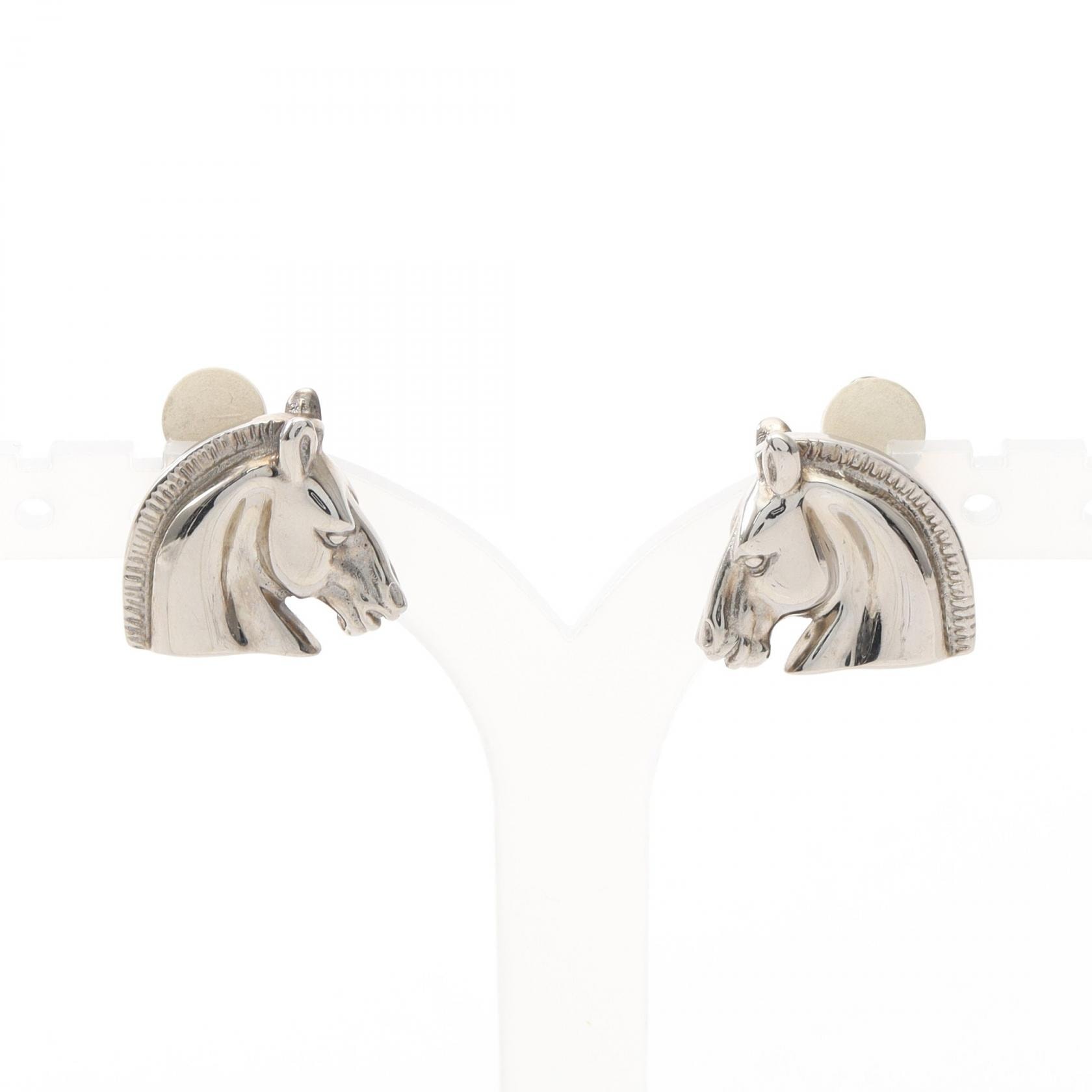 エルメス HERMES シュバル ホース イヤリング ジュエリー ステンレススチール レディース シルバー系 【中古】