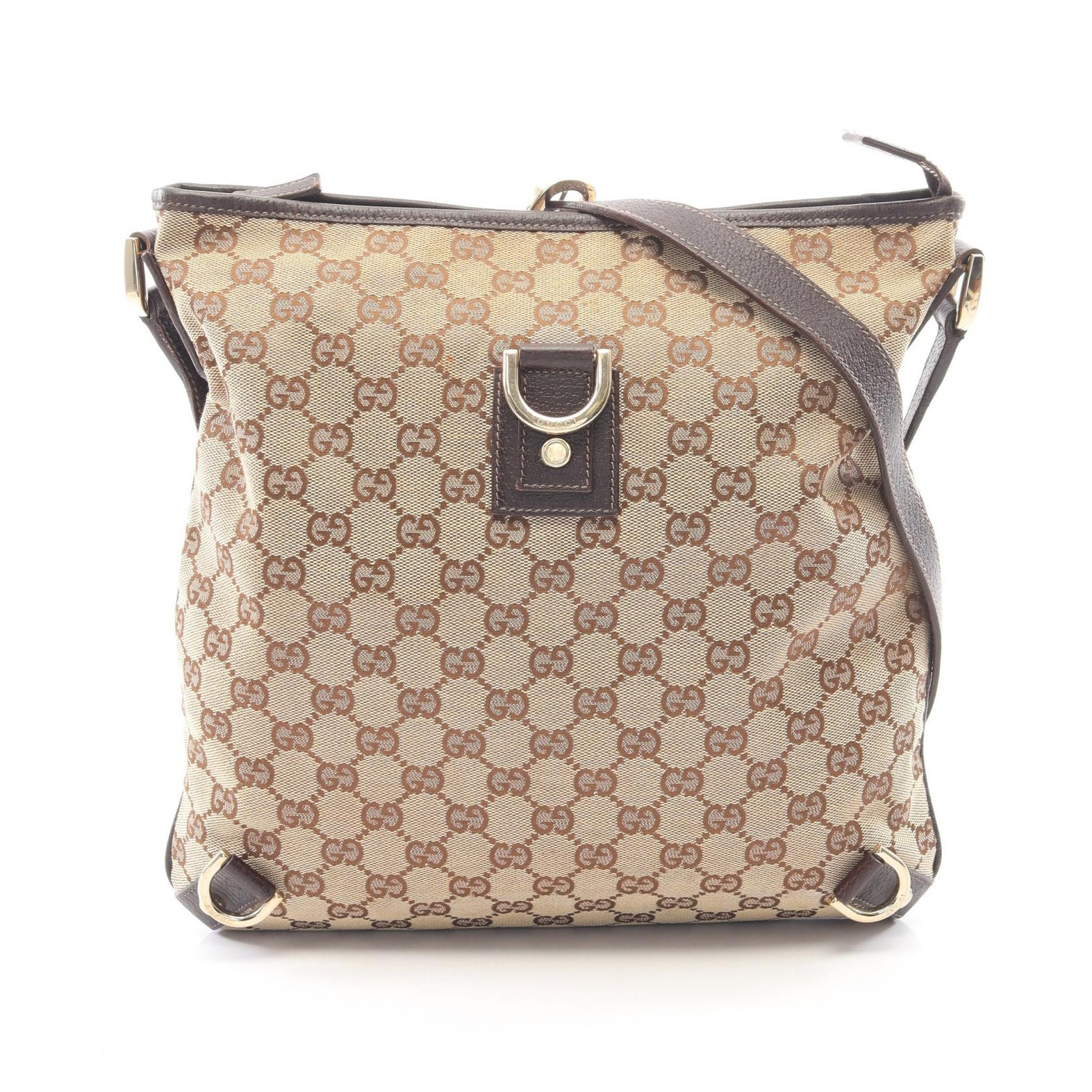 グッチ GUCCI アビー GGキャンバス ショルダーバッグ バッグ キャンバス レザー レディース ベージュ系 / ブラウン系 131326 【中古】