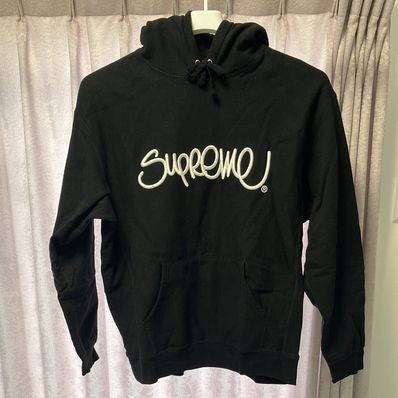 Supreme Raised Handstyle Hooded Sweatshirt "Black"