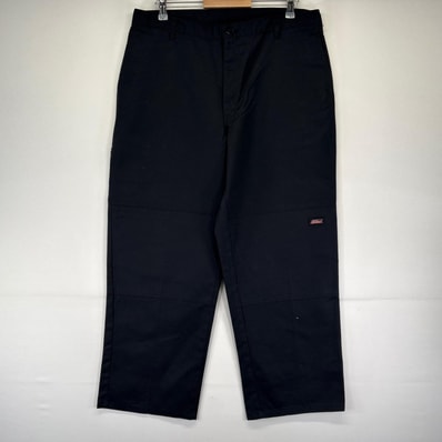 古着 ディッキーズ Dickies パンツ ワークパンツ ワンポイント ダブルニー 大きいサイズ w38×L30 ブラック系 メンズ
