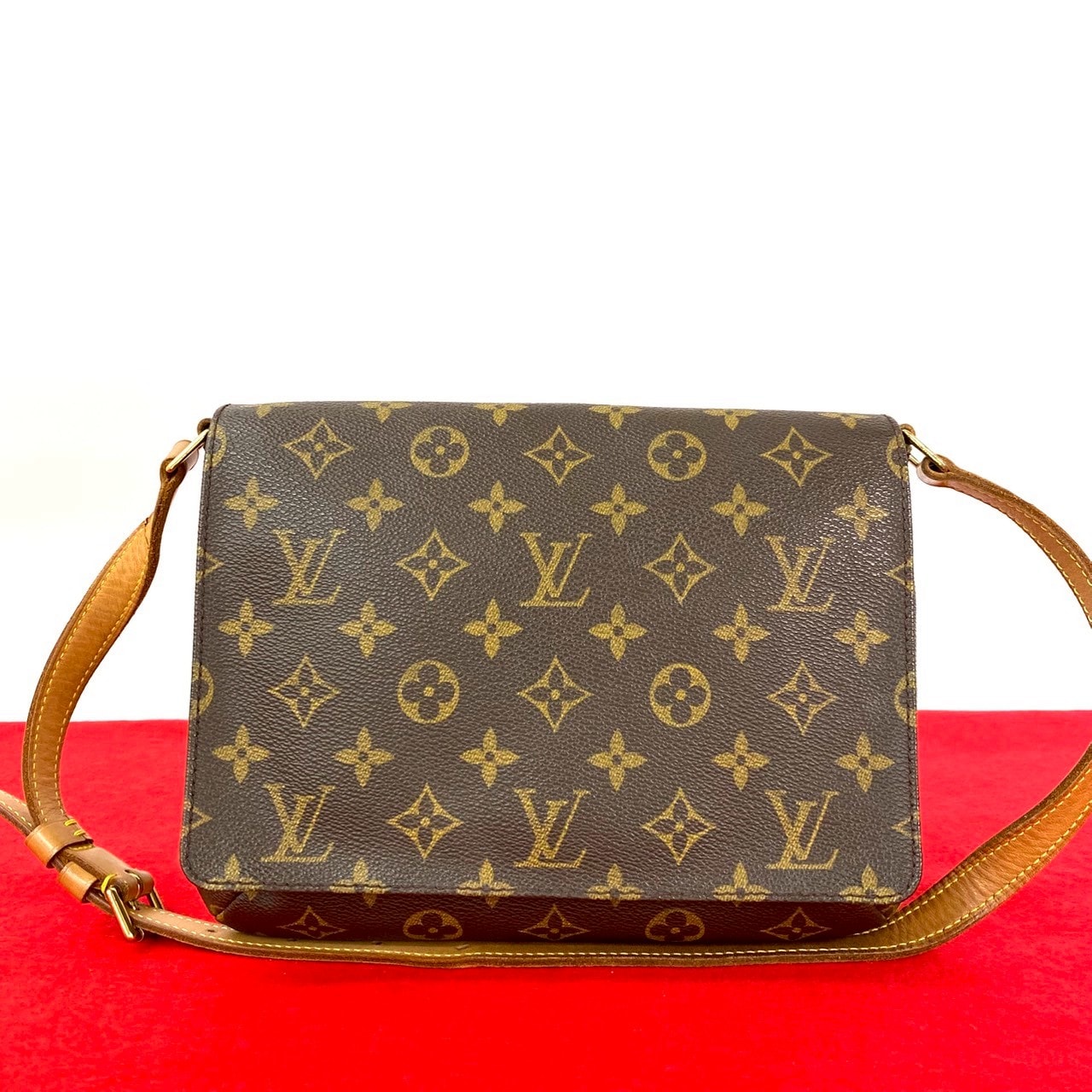 LOUIS VUITTON ルイヴィトン ミュゼット タンゴ モノグラム レザー PVC ショルダーバッグ ブラウン
 27504