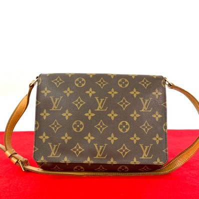 LOUIS VUITTON ルイヴィトン ミュゼット タンゴ モノグラム レザー PVC ショルダーバッグ ブラウン
27504