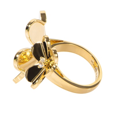 Van Cleef & Arpels ヴァンクリーフ&アーペル フリヴォル アントレ レ ドア リング VCARB67650 指輪 10号 K18YG ダイヤモンド ゴールド【中古】