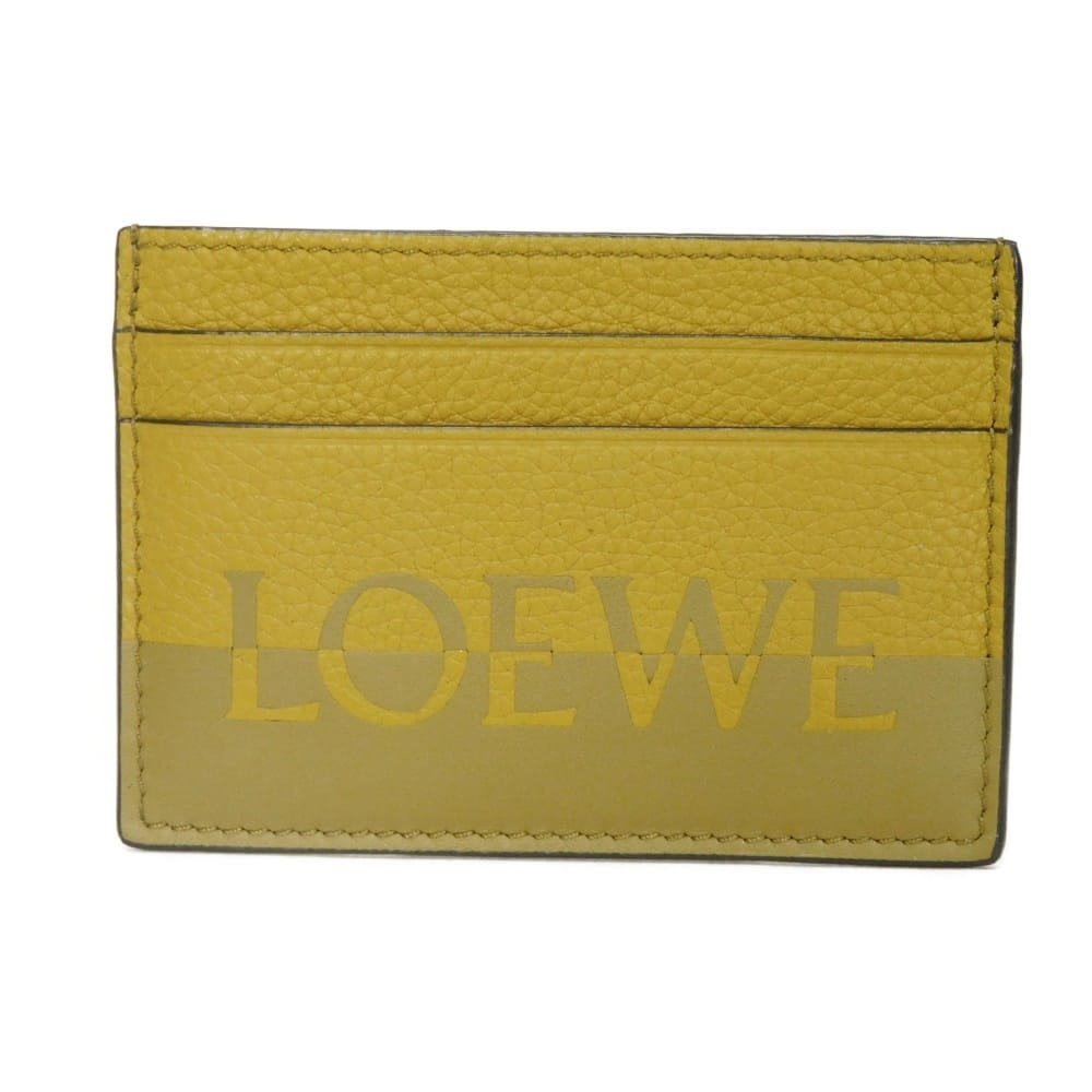 LOEWE ロエベ シグネチャー プレーン カードホルダー バイカラー カーキ 型押し カーフ スムース パスケース 名刺入れ ロゴ オリーブ カードケース C314322X01