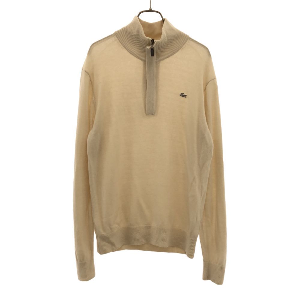 LACOSTE 長袖 ウールブレンド ハーフジップ セーター