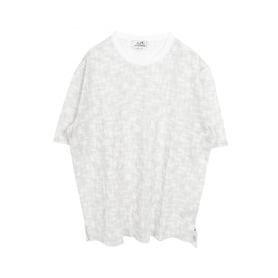 エルメス HERMES Calques en H カットソー 衣料品 トップス コットン ホワイト メンズ グレー系 / ホワイト系 H557990HA 【中古】