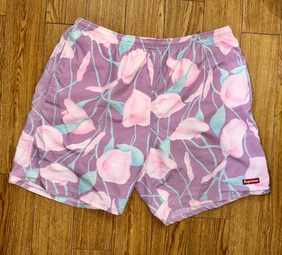 Supreme 18ss Lily Nylon Water Short Purple Floral M