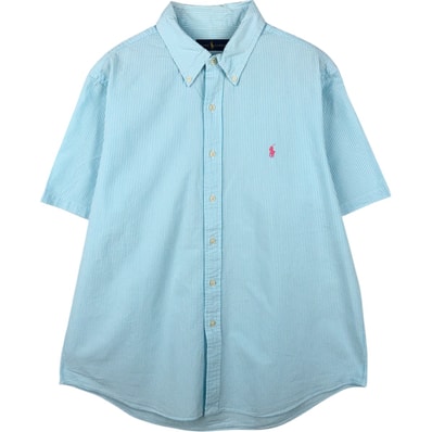 古着 ラルフローレン Ralph Lauren RALPH LAUREN 半袖 ボタンダウン ストライプシャツ メンズXL相当/eaa660143