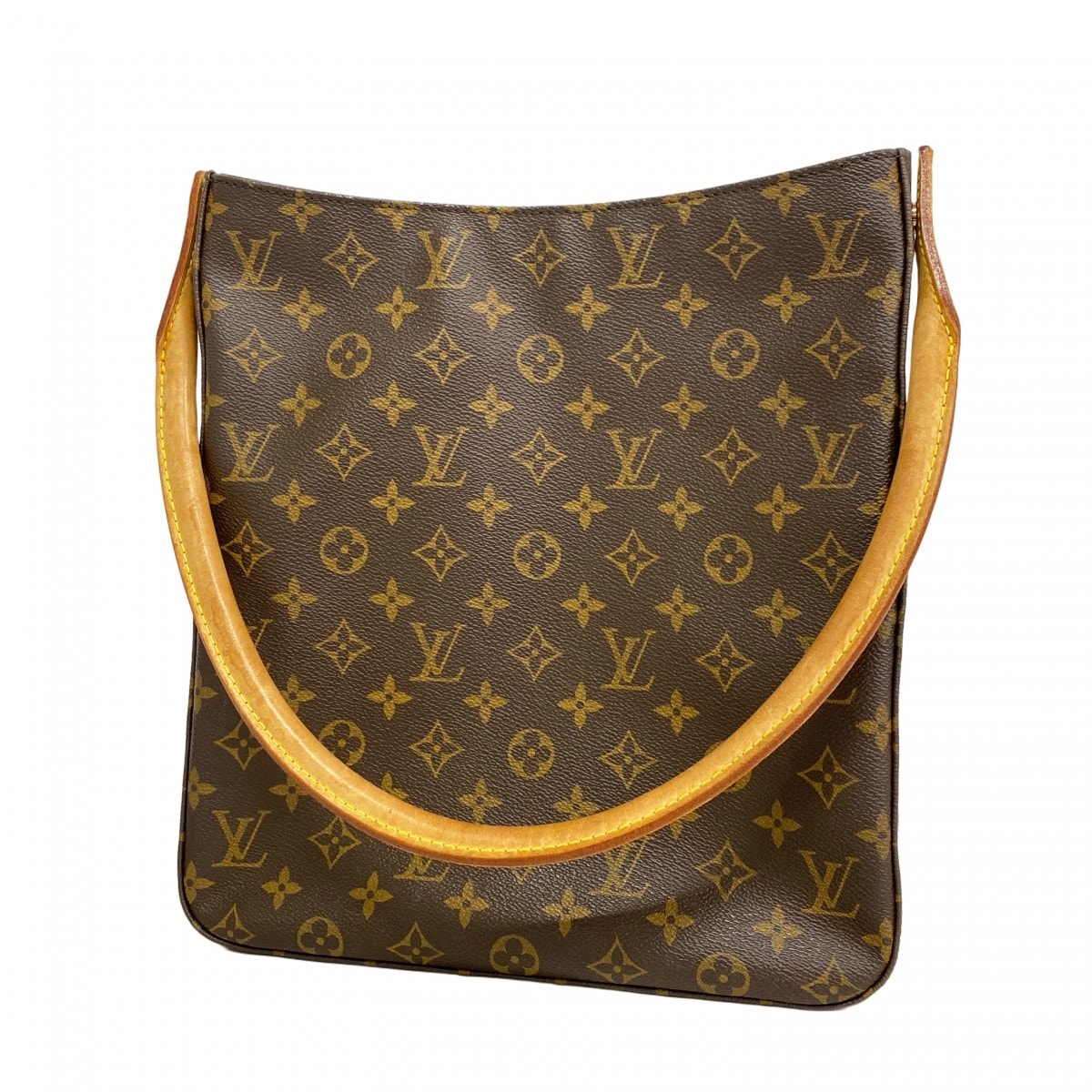 【6db2229-h】ルイヴィトン ショルダーバッグ モノグラム ルーピングGM M51145 ブラウン ゴールド金具【中古】レディース